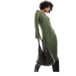 Asos hunter green midi dress